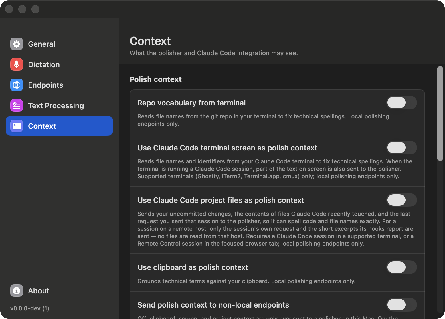 localvoxtral Claude Code settings